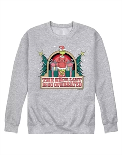 Мужская флисовая толстовка "Доктор Сьюз: Гринч — список хороших переоценен", серый Licensed character