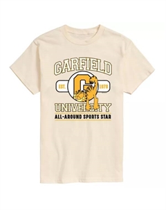 Мужская футболка с принтом звезды Гарфилдского университета спорта, бежевый Licensed character