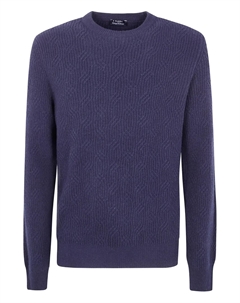 Джемпер ребристой вязки, синий Barba