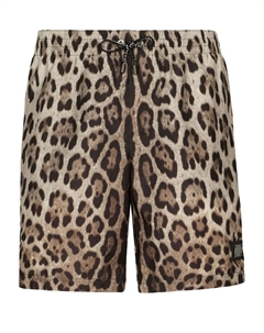 Плавки-шорты с леопардовым принтом, нейтральный Dolce&gabbana