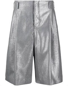Шерстяные шорты с эффектом металлик, серебяный Comme des garçons homme plus