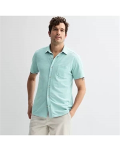Мужская трикотажная рубашка с коротким рукавом и застежкой на пуговицы, цвет light green Sonoma goods for life