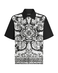Рубашка с принтом Majolica, черный Dolce&gabbana