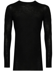 Джемпер из вирджинской шерсти в рубчик, черный Rick owens