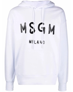 Худи с логотипом, белый Msgm