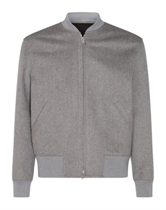 Шерстяная куртка-бомбер на молнии спереди, серый Lardini