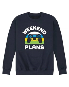 Мужская флисовая толстовка с принтом «Планы на выходные», синий Licensed character