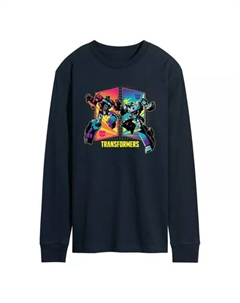 Мужская футболка с длинным рукавом с принтом «Трансформеры Opt vs Meg Clash», синий Licensed character