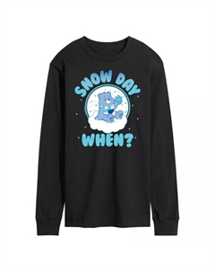 Мужская футболка с длинными рукавами и принтом «Снежный день с медведями», черный Licensed character