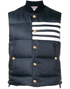 Дутый жилет с 4 полосками, синий Thom browne