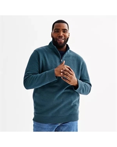 Утепленная толстовка с молнией на четверть для больших размеров, синий Sonoma goods for life