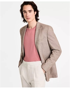 Мужской спортивный пиджак приталенного кроя в бежевом цвете, коричневый/бежевый Calvin klein