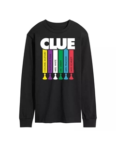 Мужская футболка с длинным рукавом и принтом Clue Logo Characters, черный Hasbro