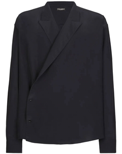 Шелковая рубашка с запахом, черный Dolce&gabbana