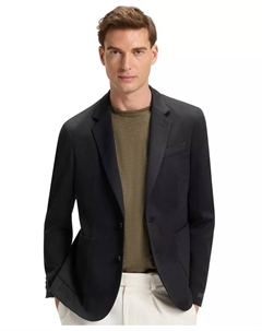 BECKHAM x BOSS Мужской блейзер из меланжевой хлопковой ткани, синий Hugo boss