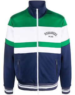 Бомбер в стиле колор-блок с логотипом, зеленый Dsquared2