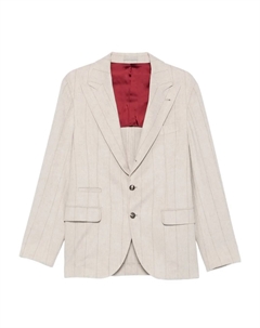 Пиджак в тонкую полоску, нейтральный Brunello cucinelli