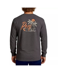 Мужская футболка Vancancy с длинным рукавом и принтом, серый Reef