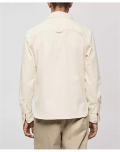 Мужская вельветовая рубашка с карманами Overshirt, белый Mango