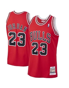 Мужская майка игрока Michael Jordan Chicago Bulls 1997-98 Hardwood Classics, подлинная, красный Mitchell and ness