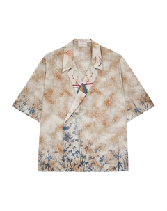 Рубашка с запахом и цветочным принтом, нейтральный Pierre-louis mascia