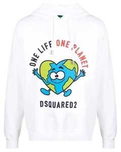 Худи с длинными рукавами, белый Dsquared2