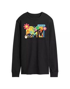 Мужская футболка с длинным рукавом и принтом MTV в стиле Y2K, черный Licensed character