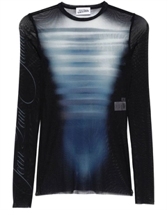 Сетчатый топ с принтом Le Male, синий Jean paul gaultier