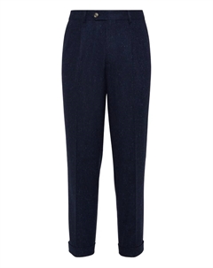 Брюки со складками, синий Brunello cucinelli