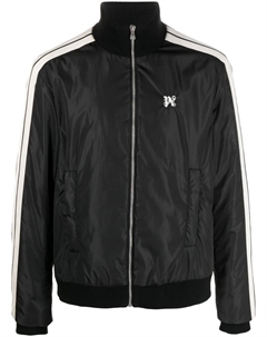 Бомбер-пуховик с вышитой монограммой, черный Palm angels