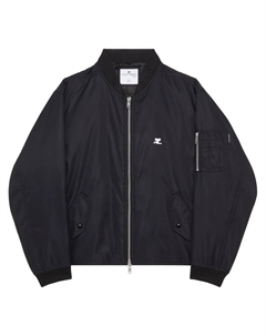 Бомбер с вышитым логотипом Courrèges, черный Courreges