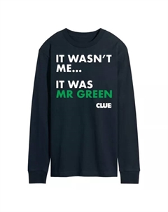 Мужская футболка с длинными рукавами и принтом «Ключ, это был мистер Грин» от, синий Hasbro