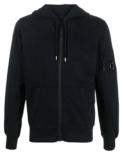 Худи на молнии с логотипом, черный C.p. company