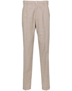 Прямые брюки в мелкую клетку, коричневый Incotex