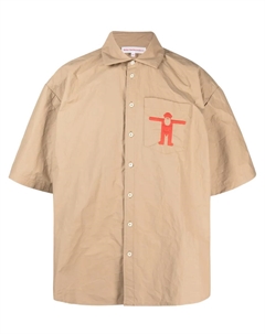 Рубашка оверсайз Star с логотипом, коричневый Walter van beirendonck