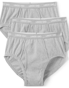Трусы трикотажные для больших и высоких, 3 шт. в упаковке, серый Lands' end