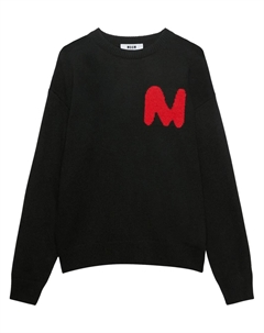 Джемпер с вышитым логотипом, черный Msgm