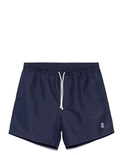 Плавки-шорты с вышитым логотипом, синий Brunello cucinelli