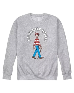 Мужская флисовая толстовка "Где Уолдо Я здесь", серый Licensed character