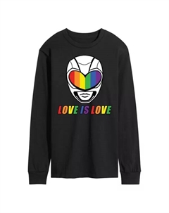 Мужская футболка с длинным рукавом с принтом «Могучие рейнджеры» «Любовь есть любовь», черный Licensed character