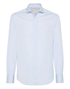 Саржевая рубашка, синий Brunello cucinelli