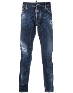 Рваные узкие джинсы, синий Dsquared2