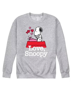 Мужская флисовая толстовка с изображением Снупи и арахиса, серый Licensed character