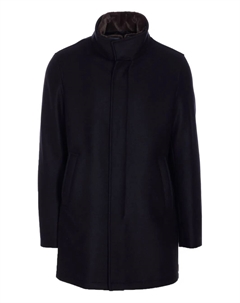 Пальто на молнии с воротником из овчины, синий Herno