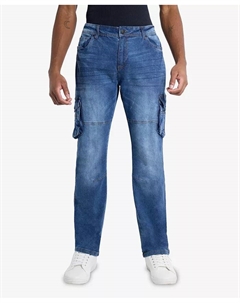 Мужские узкие эластичные джинсы с карманами Flex Cargo, синий Xray