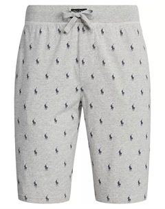 Мужские хлопковые пижамные шорты с логотипом, серый Polo ralph lauren