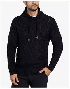 Мужской вязаный свитер с шалью, черный X-ray