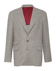 Клетчатый пиджак, нейтральный Brunello cucinelli