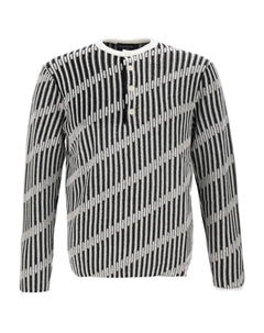 Жаккардовый свитер с застежкой на пуговицы, белый Emporio armani