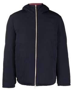 Двусторонний пуховик на молнии, синий Brunello cucinelli